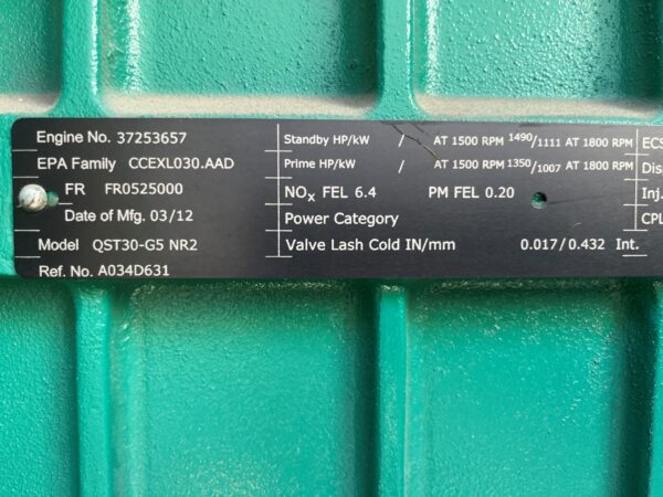 CUMMINS QST30-G5 800KW - Image 5